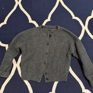 GAP Dark Charcoal Knit Cardigan with Buttons